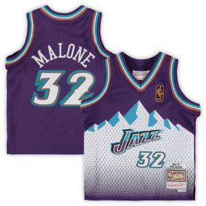 Mitchell & Ness Karl Malone Utah Outstanding Jazz Infant Purple 1996/97 Retired Player Jersey Be the first! Order this trendy jersey ahead of the crowd.