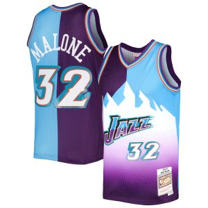 Mitchell & Ness Karl Malone Utah Jazz Purple/Turquoise Hardwood Classics Magnificent 1996/97 Split Swingman Jersey Designed for performance! Get this functional jersey.