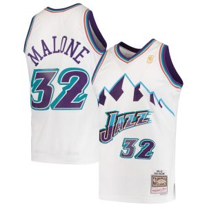 Mitchell & Ness Karl Malone Utah Glamorous Jazz White 1996/97 Hardwood Classics Swingman Jersey Be a part of the action! Get this game - ready jersey.