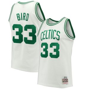 Mitchell & Ness Larry Bird Boston Celtics White Hardwood Classics 1985/86 Elegant Swingman Jersey Experience luxury! Order this high - end jersey.