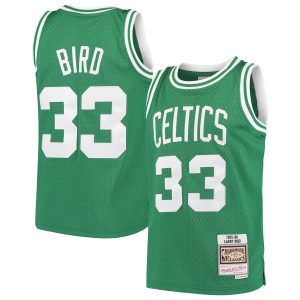 Mitchell Stylish & Ness Larry Bird Boston Celtics Youth Kelly Green Hardwood Classics Swingman Throwback Jersey Exclusive design! Own a jersey like no other.