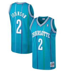 Mitchell & Ness Larry Johnson Charlotte Hornets Teal 1992/93 Outstanding Hardwood Classics Swingman Jersey Stand out from the crowd! Wear this eye - catching jersey.