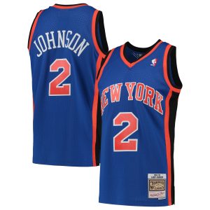 Mitchell & Ness Larry Johnson New York Knicks Blue 1998/99 Hardwood Classics Admirable Swingman Jersey Sports fans
