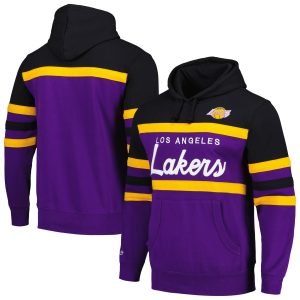 Mitchell & Ness Los Angeles Lakers Purple/Black Head Coach Pullover Refined Hoodie Enhance your game - day look! Get this fashionable jersey.