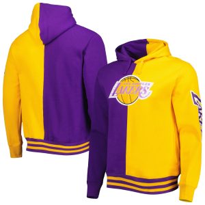 Mitchell & Ness Los Angeles Lakers Purple/Gold Hardwood Classics Split Pullover Hoodie Elegant Time - sensitive! Order now before the deal expires.