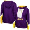 Mitchell & Ness Luxurious Los Angeles Lakers Women's Purple Half Zip Windbreaker 2.0 Hoodie Collector's item! A rare addition to any collection.