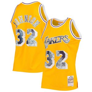 Mitchell Charming & Ness Magic Johnson Los Angeles Lakers Gold 1984/85 Hardwood Classics NBA 75th Anniversary Diamond Swingman Jersey New arrival! Check out this fresh and exciting jersey.