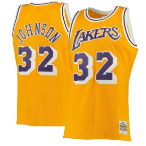 Mitchell & Ness Magic Johnson Los Angeles Lakers Gold 1984/85 Hardwood Classics Swingman Glamorous Jersey Perfect fit! Order this comfortable jersey.