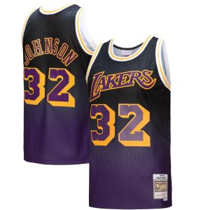 Mitchell & Ness Magic Johnson Los Angeles Exceptional Lakers Purple/Black 1984/85 Hardwood Classics Fadeaway Swingman Player Jersey Flash sale! Snag this great jersey at a discounted price.