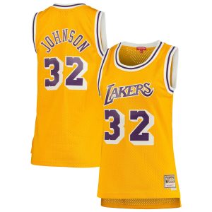 Mitchell & Ness Magic Johnson Los Angeles Outstanding Lakers Women's Gold 1984/85 Hardwood Classics Swingman Jersey Limited edition! Don't miss your chance to own this unique jersey.