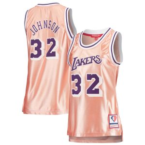 Mitchell & Ness Magic Johnson Los Angeles Lakers Women's Pink 75th Distinguished Anniversary Rose Gold 1984 Swingman Jersey Enhance your game - day look! Get this fashionable jersey.