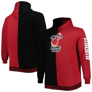 Mitchell & Ness Miami Heat Black/Red Distinguished Big & Tall Hardwood Classics Split Pullover Hoodie Gift idea! Surprise a sports fan with this amazing jersey.