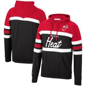 Mitchell & Ness Miami Heat Red/Black Head Splendid Coach Pullover Hoodie Collector's item! A rare addition to any collection.