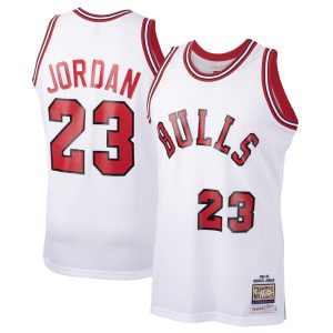 Mitchell & Ness Delightful Michael Jordan Chicago Bulls White 1984/85 Hardwood Classics Rookie Authentic Jersey New arrival! Check out this fresh and exciting jersey.