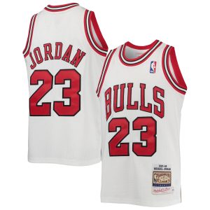 Mitchell & Ness Michael Jordan Chicago Bulls Youth White 1997/98 Hardwood Classics Luxurious Authentic Jersey Best - selling! Order this popular jersey before it's out of stock.