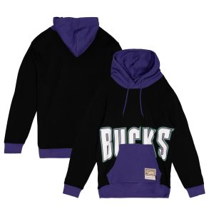 Mitchell & Ness Milwaukee Bucks Refined Black Hardwood Classics Big Face 5.0 Pullover Hoodie Limited stock! Be quick and grab this must - have jersey to support your team.