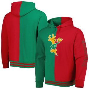 Mitchell & Ness Milwaukee Bucks Green/Red Hardwood Classics Split Pullover Striking Hoodie Last chance! Grab this awesome jersey before it's gone for good.