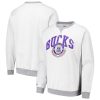 Mitchell & Terrific Ness Milwaukee Bucks Heather Gray Vintage Logo Pullover Sweatshirt Upgrade your fan gear! Order this premium jersey today.