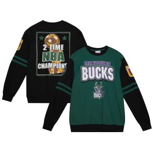 Mitchell & Ness Milwaukee Dashing Bucks Hunter Green All Over Pullover Sweatshirt Enhance your game - day look! Get this fashionable jersey.