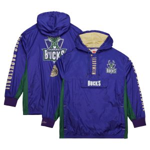 Mitchell & Ness Milwaukee Bucks Team OG 2.0 Vintage Logo Superior Anorak Windbreaker Quarter Zip Jacket New arrival! Check out this fresh and exciting jersey.