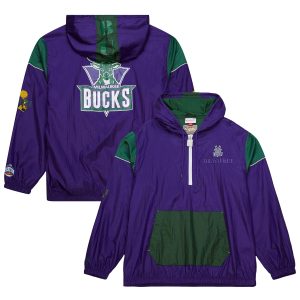 Mitchell & Ness Milwaukee Bucks Unisex Purple Hardwood Classics Team OG Phenomenal 3.0 Anorak Half Zip Windbreaker Jacket Perfect fit! Order this comfortable jersey.