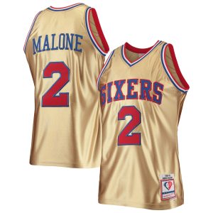 Mitchell Classy & Ness Moses Malone Philadelphia 76ers Gold 75th Anniversary 1982/83 Hardwood Classics Swingman Jersey Enhance your game - day look! Get this fashionable jersey.