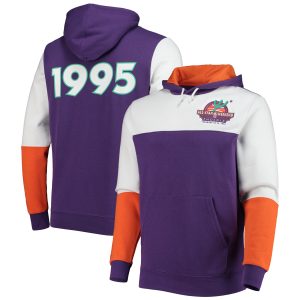 Mitchell & Ness NBA Purple Hardwood High - quality Classics 1995 All Star Game Colorblock Fusion Pullover Hoodie Join the elite! Get this exclusive jersey.