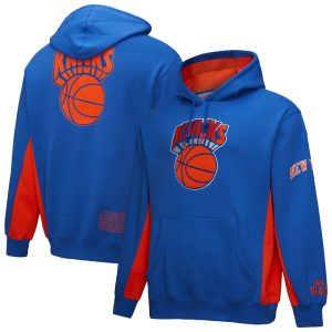Mitchell & Ness New York Knicks Blue Gorgeous Hardwood Classics Team Origins Fleece Pullover Hoodie Limited stock! Be quick and grab this must - have jersey to support your team.