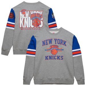 Mitchell & Ness New York Knicks Heather Gray Hardwood Classics All Over Exceptional 4.0 Pullover Sweatshirt Act fast! Only a handful left. Secure this amazing jersey now.
