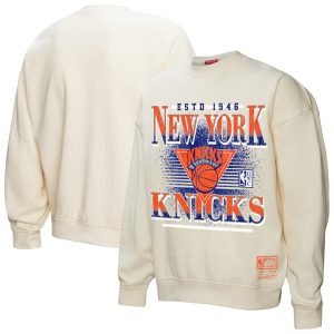Mitchell & Ness New York Knicks Women's Cream Oversprayed Pullover Refined Sweatshirt Experience luxury! Order this high - end jersey.