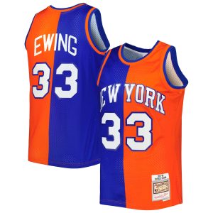 Mitchell & Ness Patrick Ewing New York Knicks Gorgeous Blue/Orange Hardwood Classics 1991/92 Split Swingman Jersey Act fast! Only a handful left. Secure this amazing jersey now.