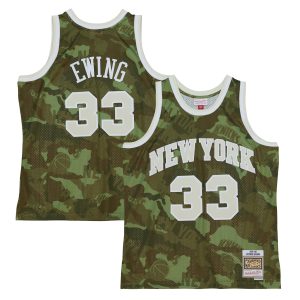 Mitchell & Ness Terrific Patrick Ewing New York Knicks Camo Hardwood Classics 1991/92 Ghost Green Swingman Jersey Authentic look! Wear this genuine jersey.