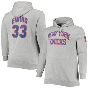 Mitchell & Ness Patrick Top - notch Ewing New York Knicks Heathered Gray Big & Tall Name & Number Pullover Hoodie Authentic look! Wear this genuine jersey.