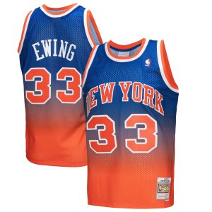 Mitchell & Ness Patrick Ewing New York Knicks Orange/Royal 1991/92 Hardwood Classics Fadeaway Swingman Player Jersey Stunning Best - selling! Order this popular jersey before it's out of stock.