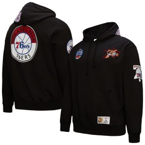 Mitchell & Ness Philadelphia 76ers Black Hardwood Classics Blackout Striking Collection Pullover Hoodie Join the elite! Get this exclusive jersey.