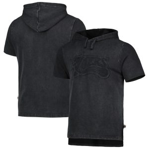 Mitchell & Ness Philadelphia 76ers Enchanting Black Tonal Short Sleeve Pullover Hoodie Limited stock! Be quick and grab this must - have jersey to support your team.