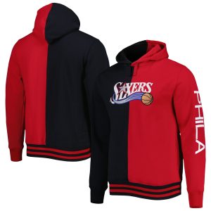 Mitchell & Ness Philadelphia 76ers Black/Red Hardwood Classics Captivating Split Pullover Hoodie Flash sale! Snag this great jersey at a discounted price.