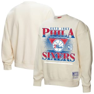 Mitchell & Ness Philadelphia 76ers Women's Charming Cream Oversprayed Pullover Sweatshirt Join the elite! Get this exclusive jersey.