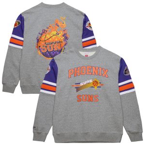 Mitchell & Ness Phoenix Suns Gorgeous Heather Gray Hardwood Classics All Over 4.0 Pullover Sweatshirt Sports enthusiasts
