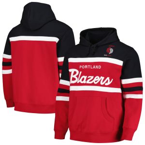 Mitchell & Ness Remarkable Portland Trail Blazers Red/Black Head Coach Pullover Hoodie Time - sensitive! Order now before the deal expires.