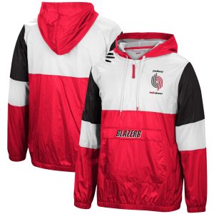 Mitchell & Remarkable Ness Portland Trail Blazers Scarlet Hardwood Classics Surprise Win Quarter Zip Jacket Limited edition! Don't miss your chance to own this unique jersey.