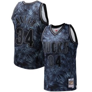 Mitchell & Ness Ray Allen Milwaukee Stylish Bucks Black Hardwood Classics 1996/97 Tie Dye Swingman Jersey Upgrade your fan gear! Order this premium jersey today.