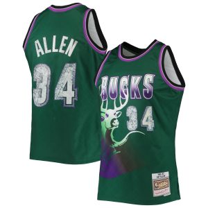 Mitchell & Ness Ray Allen Milwaukee Bucks Green 1996/97 Hardwood Distinguished Classics NBA 75th Anniversary Diamond Swingman Jersey Show your dedication! Own this special jersey for your team.