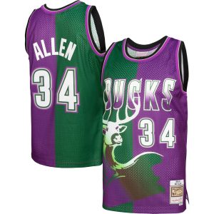 Mitchell & Ness Ray Prime Allen Milwaukee Bucks Green/Purple Hardwood Classics 1996/97 Split Swingman Jersey New arrival! Check out this fresh and exciting jersey.
