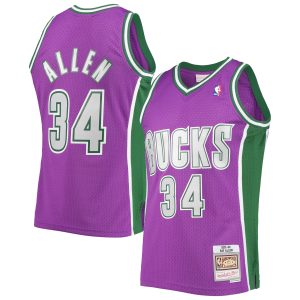 Mitchell & Ness Ray Allen Milwaukee High - quality Bucks Purple 2001/02 Hardwood Classics Swingman Jersey Sports fans