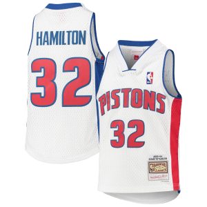 Mitchell & Ness Richard Hamilton Detroit Pistons Youth White 2003/04 Hardwood Classics Swingman Jersey Refined Customizable! Personalize this great jersey.