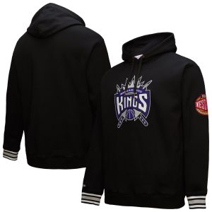 Mitchell & Ness Sacramento Kings Black Premium Chainstitch Applique Vintage Heavyweight Pullover Hoodie Limited stock! Be quick and grab this must - have jersey to support your team.