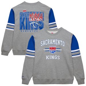 Mitchell & Ness Sacramento Fantastic Kings Heather Gray Hardwood Classics All Over 4.0 Pullover Sweatshirt Enhance your game - day look! Get this fashionable jersey.