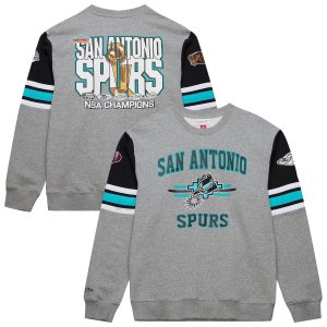 Mitchell & Ness San Antonio Prime Spurs Heather Gray Hardwood Classics All Over 4.0 Pullover Sweatshirt High - demand item! Order this sought - after jersey immediately.