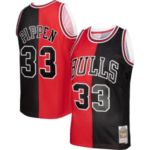 Mitchell & Ness Scottie Pippen Chicago Bulls Red/Black Hardwood Classics Premium - grade 1997/98 Split Swingman Jersey Proven quality! Invest in this reliable jersey.